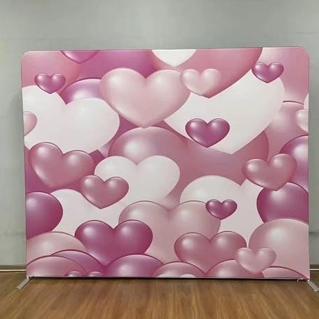 Pink hearts backdrop