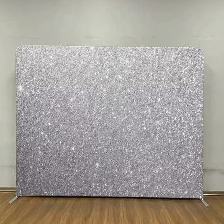 Silver glitter backdrop